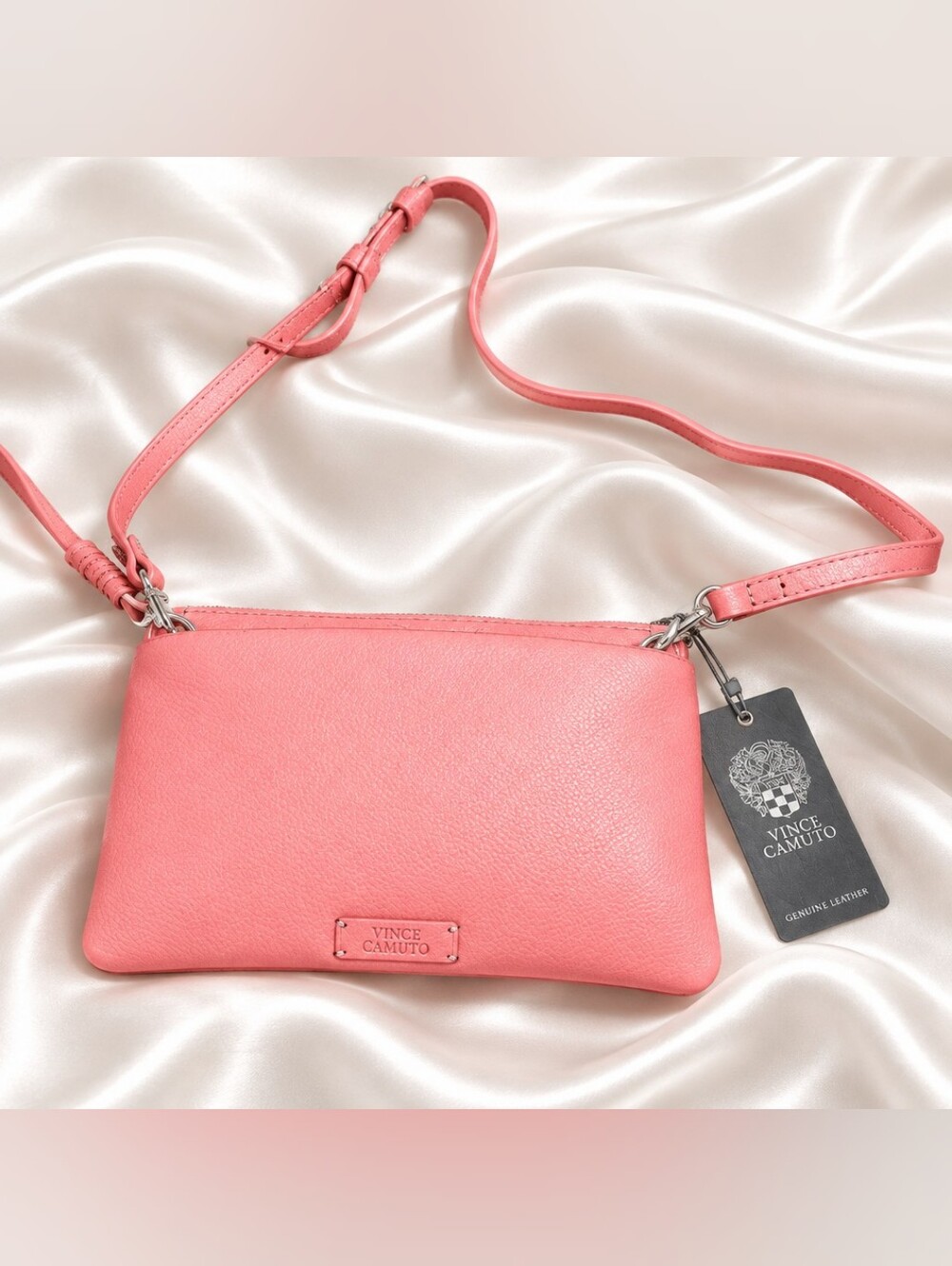 Vince Camuto Coral Pink Leather Crossbody
